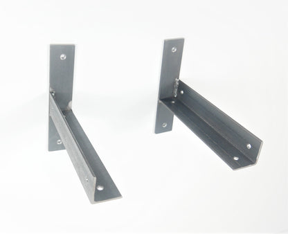 Pair Alcove Shelf Angle Steel T Brackets Shelves Corner Scaffold Timber Metal Bracket Heavy Duty Rustic Bracket, Weldpress Fabrication, Leicester Fabrication